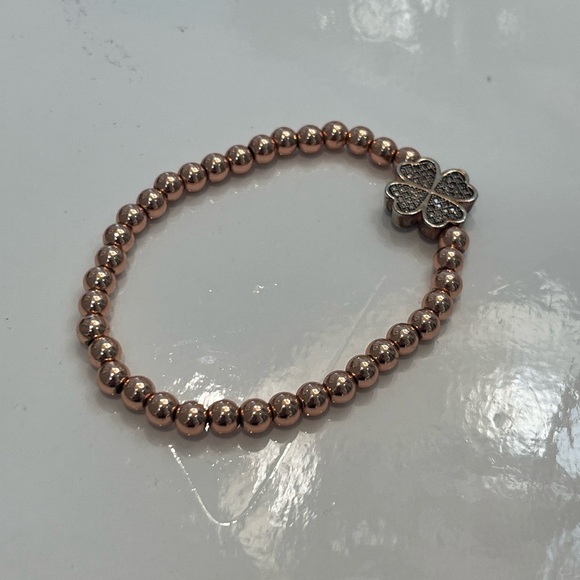 BRACELETS Lot Of 5 Multi Coloured Glass Beads, Silver Black Coppery Stretchy. - Picture 3 of 13